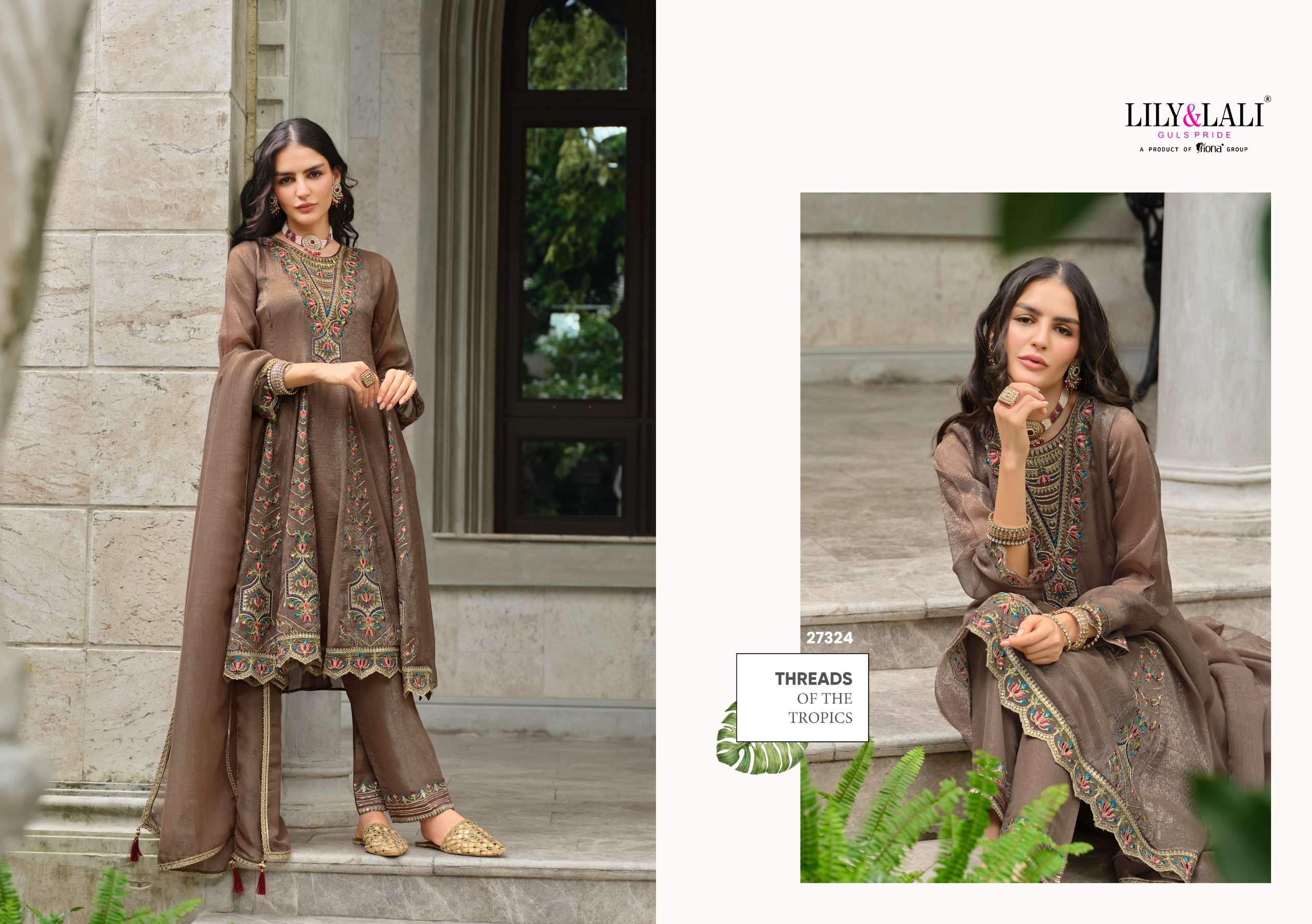 LILY & LALI AASMA FESTIVAL COLLECTION SILK WITH KALI WORK SUIT WHOLESALER SHOP